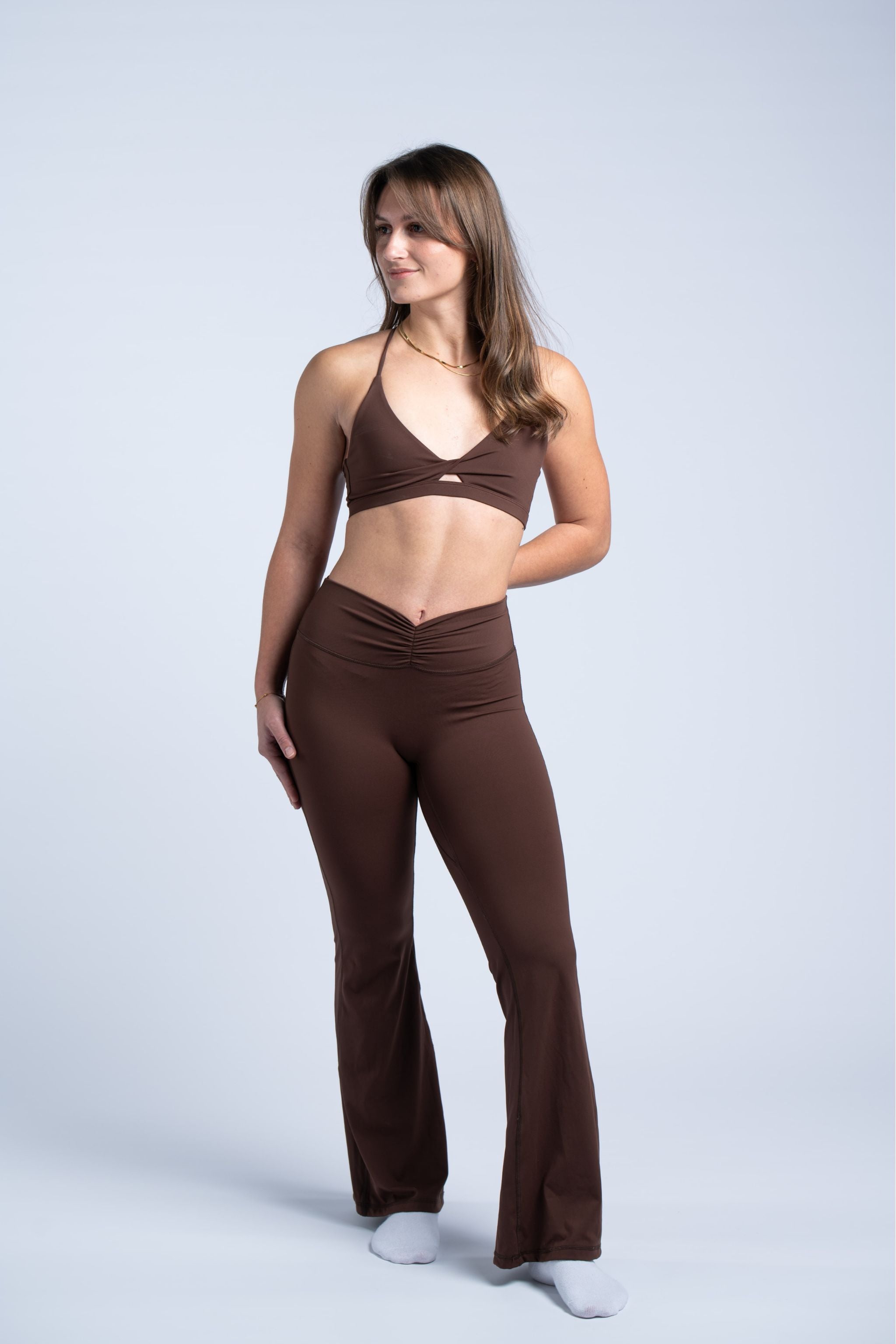 ShapeFlare Ruched Legging – Expresso
